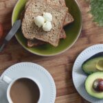 breakfast, butter, sprouted bread